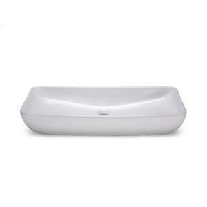 Xylem Above Counter Rectangular Vitreous China Vessel Sink in White CVE277RC