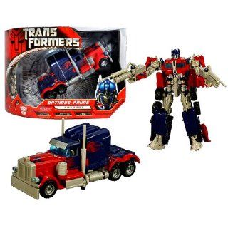 Hasbro Year 2007 Transformers Movie Automorph Technology Series 7 Inch Tall Voyager Class Robot Action Figure   Autobot OPTIMUS PRIME with Smokestacks that Convert to Cannons and 2 Missiles (Vehicle Mode: Rig Truck): Toys & Games