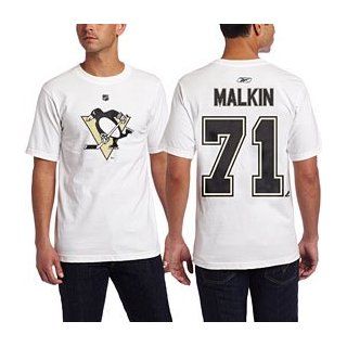 Evgeni Malkin Pittsburgh Penguins White Reebok Name & Number T shirt   2XL: Everything Else