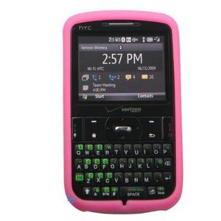Silicone Skin HOT PINK Rubber Soft Cover Case for HTC Ozone XV6175 Verizon Cell Phones & Accessories