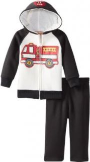 Kids Headquarters Baby boys Infant Fire Truck Hooded Jog Set, Multi, 12 Months: Infant And Toddler Pants Clothing Sets: Clothing