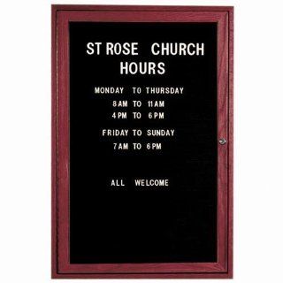 Enclosed Changeable Letter Board Frame Color: Cherry Stain, Number of Doors: One, Size: 36" H x 24" W : Office Products