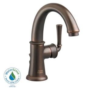 American Standard Portsmouth Monoblock Single Hole 1 Handle Mid Arc Bathroom Faucet with Speed Connect Drain in Oil Rubbed Bronze 7420.101.224
