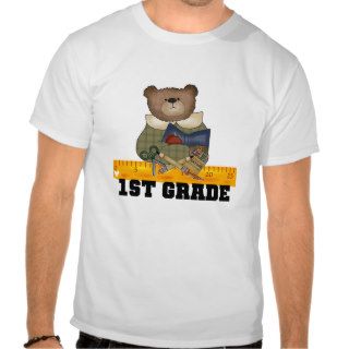 Bear with Ruler 1st Grade Tshirts and Gifts