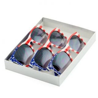 American Flag Aviator Sunglasses Glasses (Gift Box Pack   3 Gold, 50): Clothing