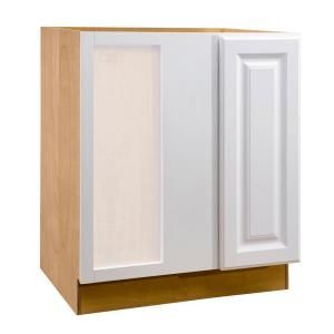Home Decorators Collection 39x34.5x24 in. Assembled Base Blind Corner Left Cabinet with Full Height Door in Hallmark Arctic White BBCU39L HAW