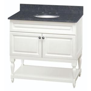 Home Decorators Collection Emberson 37 in. Vanity in White with Granite Vanity Top in Butterfly Blue 19BVBCU3722