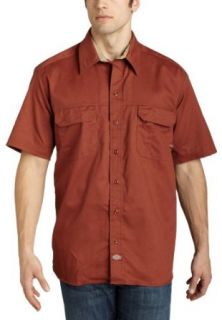 Dickies WS551   DuraComfort Short Sleeve Work Shirt, Size: XXX Large, Color: Redwood: Button Down Shirts: Clothing