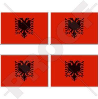ALBANIA Albanian Flag Shqiperia 2" (50mm) Vinyl Bumper Helmet Stickers, Decals x4: Everything Else
