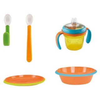 Fisher Price 4mo+ Feeding Set with Sippy Cup, Heat Sensitive Bowl and Plate and