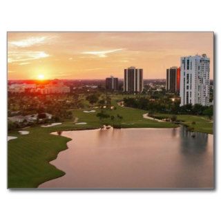 Country Club at sunset, Aventura, Florida Post Card