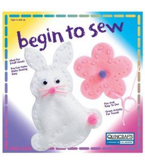 Begin To Sew Kit Bunny W/Flower   Childrens Sewing Kits