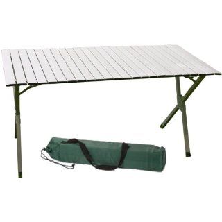 Campingtisch Aluminium, Klapptisch, Gartentisch, Rolltisch, Camping Reise Tisch, 141 x 70 cm, inkl. Tragetasche Garten