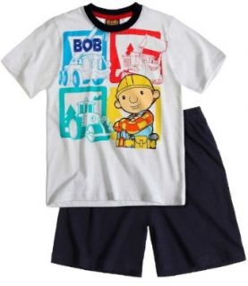 Bob der Baumeister   Jungen Sommer 2 Teiler Schlafanzug Pyjama Shorty kurz 74410, Farbeweiß;Größe98 Bekleidung