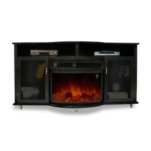 Paramount Mandalay 66 in. Media Console Electric Fireplace in Black DISCONTINUED EF 644 KIT