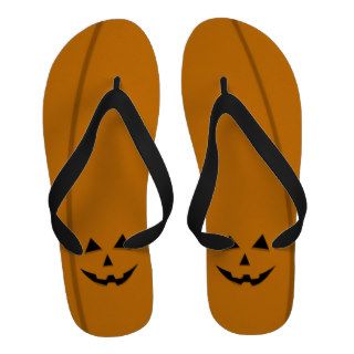 Happy Face Jack O Lantern Flip Flops