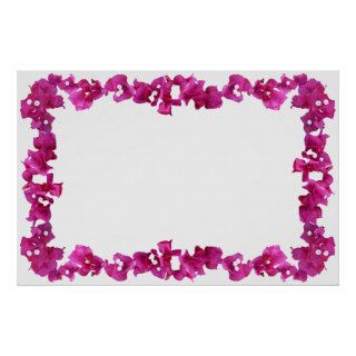 Bouganvilla Border on Customozable Background Print