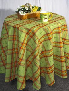 Edle Baumwolle 100 %   Landhaus Tischdecke in klassischer Farb Kombination grün/rot kariert 170 cm rund Küche   Serie  Tischläufer im gleichen Design auch erhältlich: Küche & Haushalt