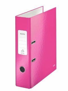 Leitz 10050023 Ordner Standard WOW 180°, mit Schlitzen, A4, breit, pink metallic: Bürobedarf & Schreibwaren