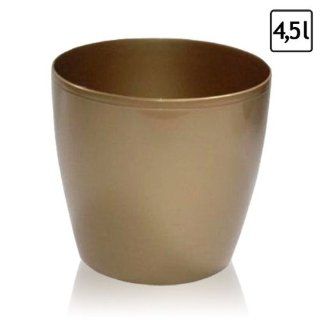 4,5 Liter Blumentopf h 184 mm Übertopf classic gold Edel Glanz ø 200 mm Balkon: Garten