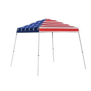 ShelterLogic 10 x10 ft. Red White and Blue American Pride Cover Slant Leg Canopy Factory Pop up Canopy DISCONTINUED 22595