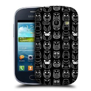 Head Case Designs Black In line Doodle Owls Hard Back Case Cover for Samsung Galaxy Fame S6810 Cell Phones & Accessories