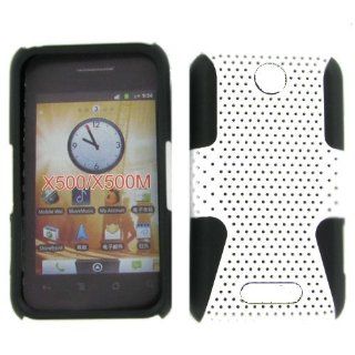 ZTE X500M (Score M) Hybrid Case Black TPU + White Net: Cell Phones & Accessories