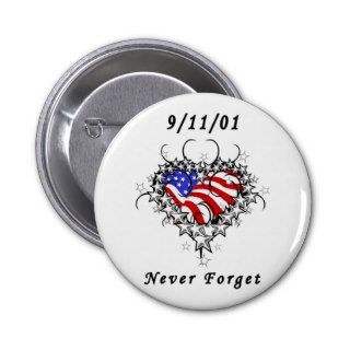 9/11/01 Patriotic Tattoo Button