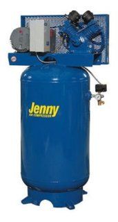Jenny Compressors GT2B 60V 230/3 2 HP 60 Gallon Tank 3 Phase 230 Volt, Vertical Electric Two Stage Stationary Compressor   Stacked Tank Air Compressors  