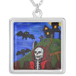 Grim Reaper Skeleton Bats Cemetery Pendants