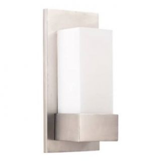 Quorum International 57865 1 Light Wall Mount in Satin Nickel with Satin Opal Glass 57865   Wall Sconces  