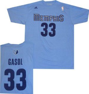 Memphis Grizzles Marc Gasol Adidas Light Blue T Shirt : Sports Related Merchandise : Sports & Outdoors