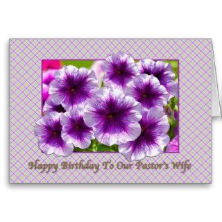 Pastor's Wife's Birthday Card with Petunias