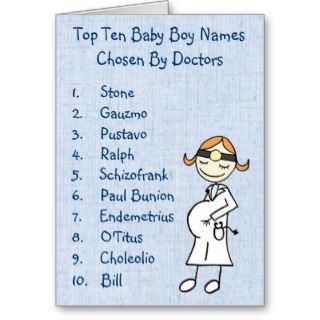 Top Ten Baby Boy Names Greeting Card