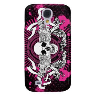 Winged Skull iPhone 3G Case (Black and Pink) Samsung Galaxy S4 Case