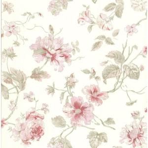 Brewster 8 in. W x 10 in. H Rose Floral Wallpaper Sample 282 64026SAM