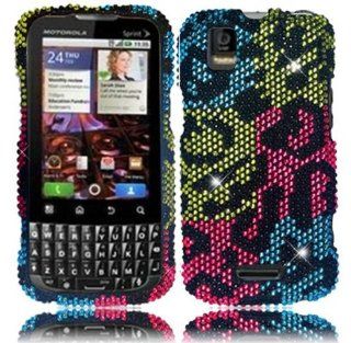 VMG Motorola XPRT MB612 Gem Bling Design Hard Case Cover   Colorful Leopard G: Cell Phones & Accessories
