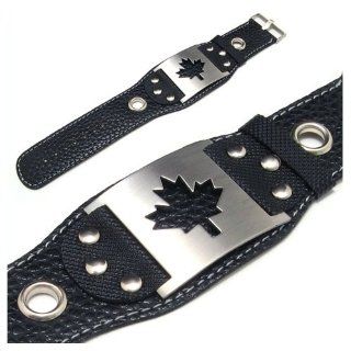K Mega Jewelry Stainless Steel Canadian Mens Rubber Bracelet 9.1" [Jewelry] Jewelry