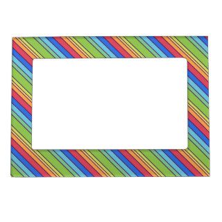 Happy Rainbow Stripes Magnetic Picture Frame