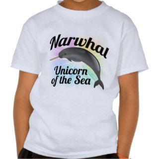 Narwhal Unicorn of the Sea, Cute Rainbow Tee Shirts