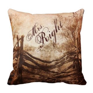 vintage farm fence western country bridal shower throw pillows