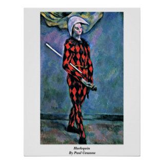 Harlequin By Paul Cezanne Posters
