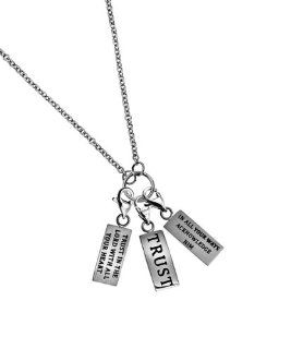 Christian Womens Stainless Steel Abstinence "Trust   Proverbs 3:5, 6" Silver Hang Charm Chastity Necklace on a 18" Silver Chain for Girls   Girls Purity Necklace: Jewelry