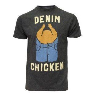 It's Always Sunny In Philadelphia Denim Chicken Charcoal Heather Mens T shirt (Adult XX Large): Clothing