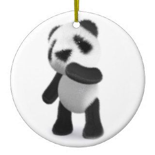 3d Baby Panda Thinking Christmas Ornaments
