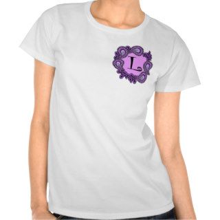 Purple Paisley Alphabet T Shirt L