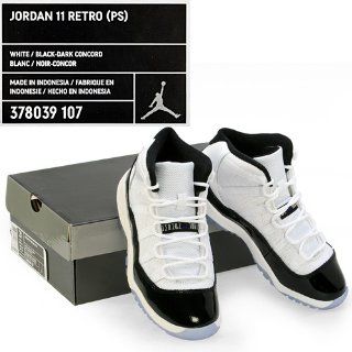Nike Air Jordan 11 Retro (PS) "Concord" Little Kids Basketball Shoes [378039 107] White/Black Dark Concord Boys Shoes 378039 107: First Walkers Shoes: Shoes