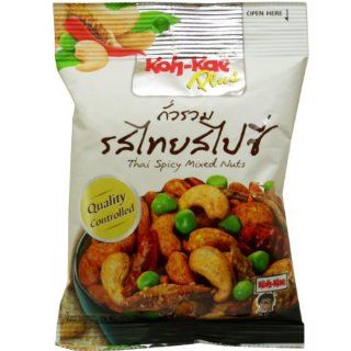 Koh kae Thai Spicy Mixed Nuts Herbal Snack Net Wt 35 G ( 1.23 Oz) X 1 Bag : Indian Nuts : Grocery & Gourmet Food