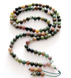 6mm 108 Multiple Color Stone Beads Buddhist Prayer Rosary Mala Necklace: Jewelry