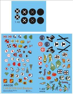 Alliance Model Works 1:48 Bf109 Unit Badges Decal Set #AW036: Toys & Games